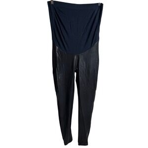 Spanx Mama Faux Leather Maternity Leggings Womens‎ 1X Stretch Lightweight